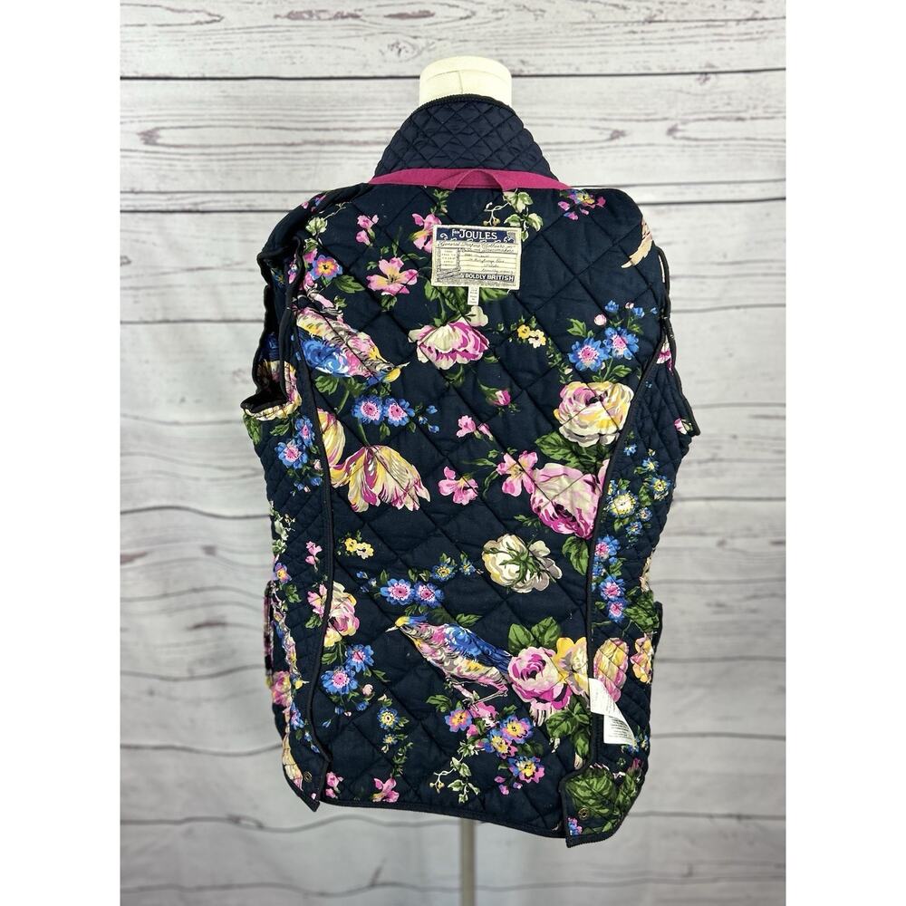 Joules Moredale Women’s Navy Quilted Floral Lined Jacket Size M UK 12 - Picture 6 of 9